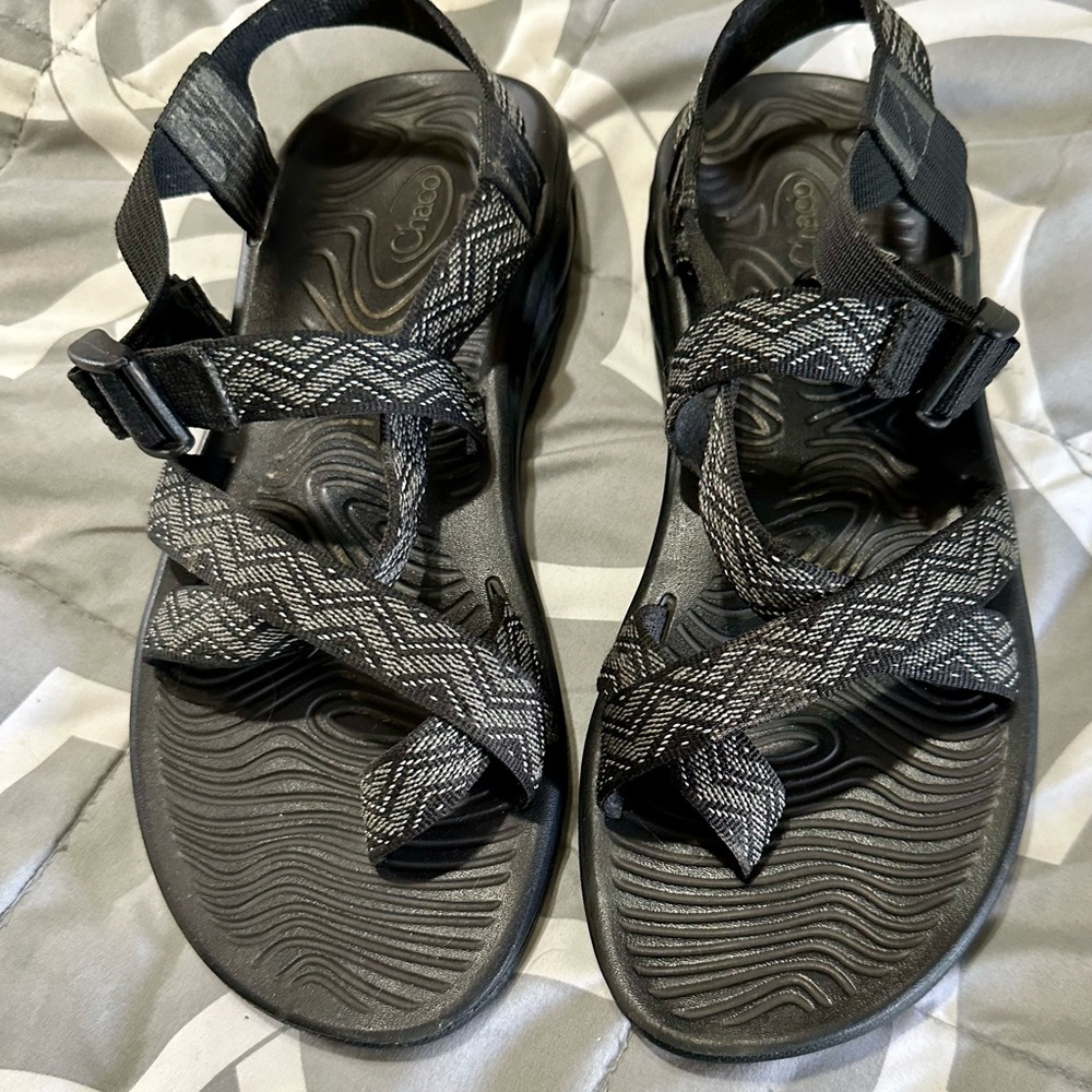 Chaco Strappy Black and Gray Sandals